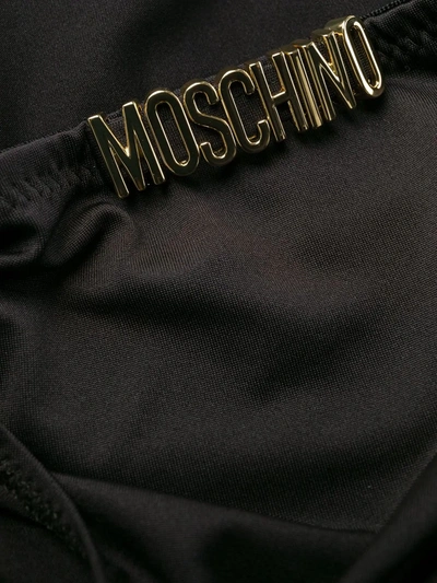 Shop Moschino Logo-plaque Briefs In Black