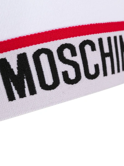 Shop Moschino Logo-tape Sports Bra In White