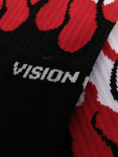 Shop Vision Of Super Flame Knit Socks In Black