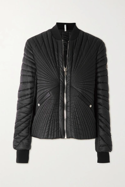 Shop Moncler Angle Quilted Shell Bomber Jacket In Black