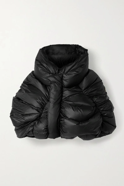 Shop Moncler Cropped Quilted Shell Down Jacket In Black