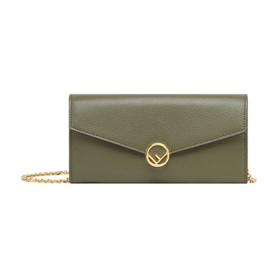 Shop Fendi Continental With Chain In Vert