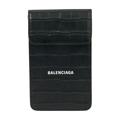 Shop Balenciaga Phone Holder In Black