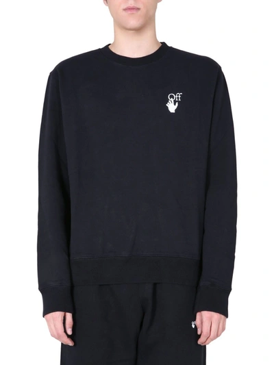 Shop Off-white Crew Neck Sweatshirt In Black