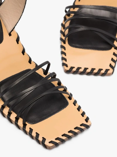 Shop Jacquemus Black Les Sandales Valérie Hautes 105 Leather Sandals