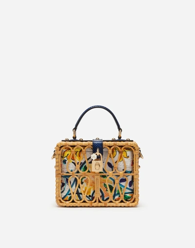 Shop Dolce & Gabbana Majolica Wicker Dolce Box Bag