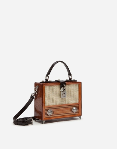 Shop Dolce & Gabbana Radio Dolce Box Bag In Hand-painted Wood