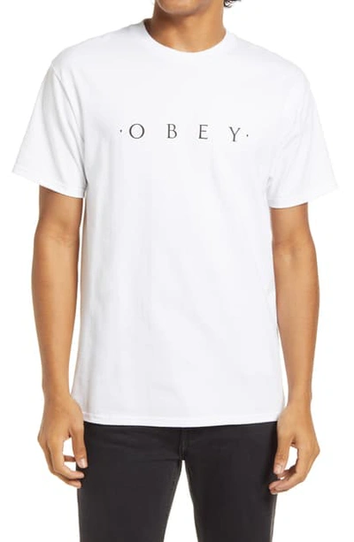 Shop Obey Novel Logo Graphic Tee In White