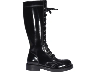 Shop Dolce & Gabbana Distressed Calfskin Boots In Black