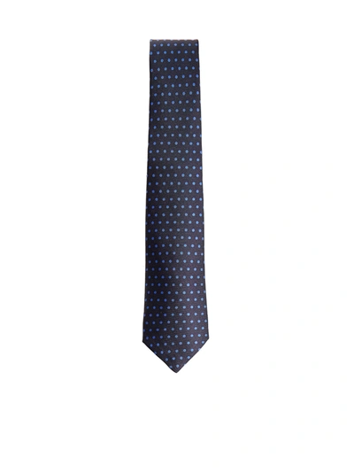 Shop Kiton Polka-dot Silk Tie In Blu/azzurro