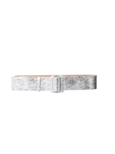 Shop Msgm Belt With Buckle In Argento