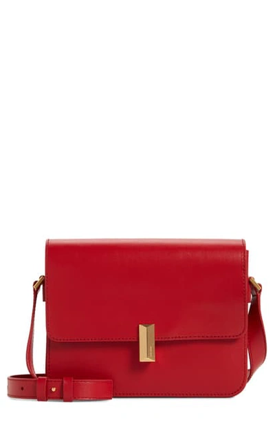 Shop Hugo Boss Nathalie Leather Shoulder Bag In Bright Red