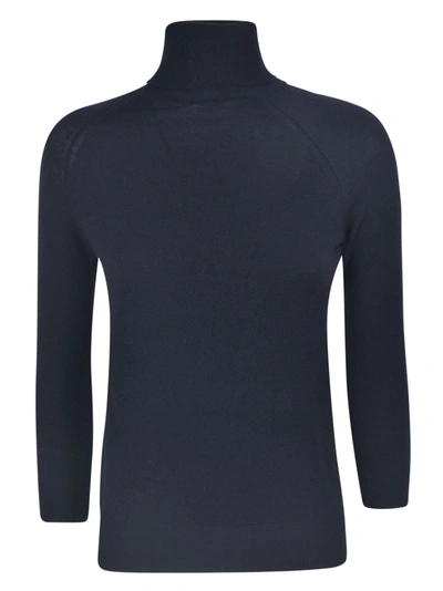 Shop Base Turtleneck Classic Sweater In Navy
