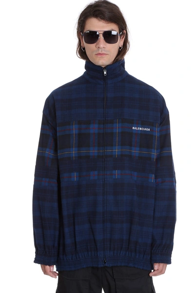 Shop Balenciaga Casual Jacket In Blue Cotton