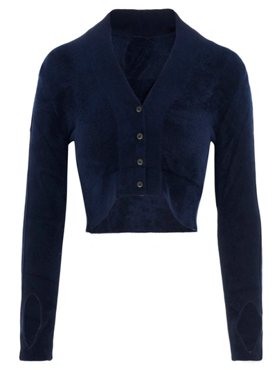 Shop Jacquemus Velours Sweater In Blue