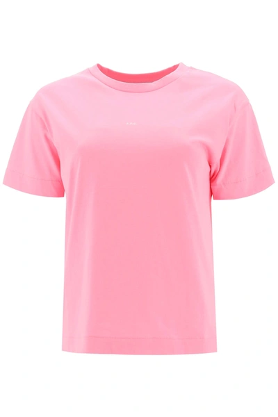 Shop Apc Jade T-shirt Micro Logo In Rose (fuchsia)