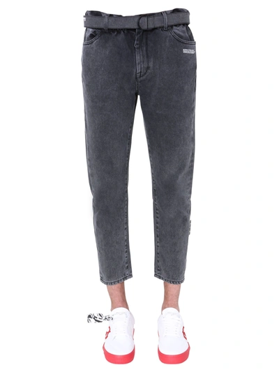 Shop Off-white Slim Low Crotch Jeans In Antracite