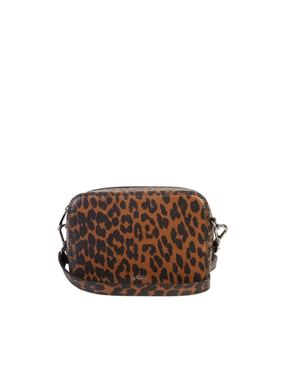 Shop Ganni Leopard Motif Bag In Multi