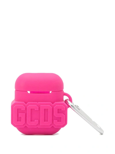 Shop Gcds Embossed Logo Airpod Case In Pink