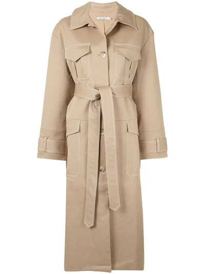Shop Anna Quan Feltcher Belted Trench Coat In Brown