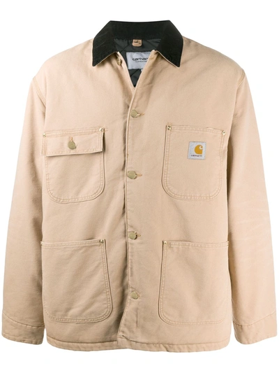 Shop Carhartt Contrasting Collar Shirt Jacket In Neutrals