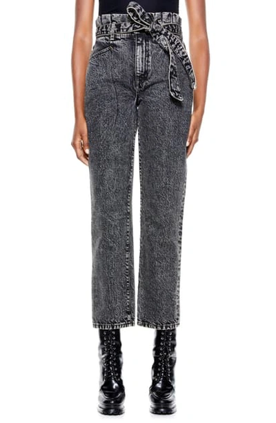 Shop Alice And Olivia Amazing Paperbag Waist Girlfriend Jeans In Acid Black