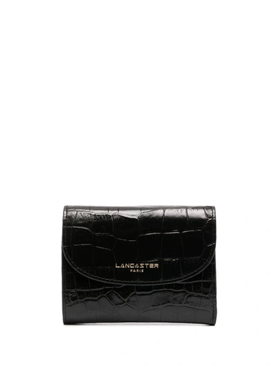 Shop Lancaster Exotic Crocodile-effect Wallet In Black