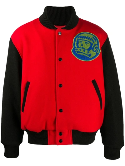Shop Billionaire Boys Club Mountain Logo Varsity Jacket In Red