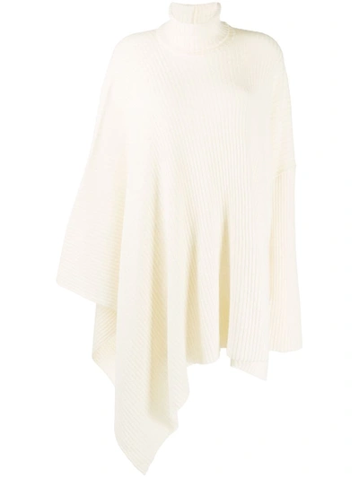 Shop Y's Ribbed-knit Draped Jumper In Neutrals