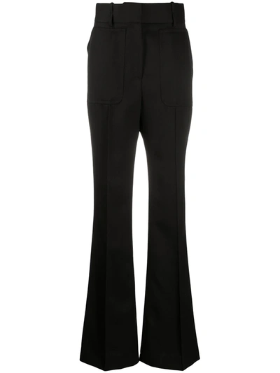 Shop Givenchy High-waist Flared Trousers In Black