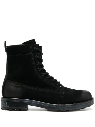 Shop Diesel Lace-up Ankle Boots In Black