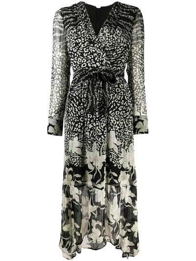 Shop Allsaints Florence Tempo Leopard And Floral Print Midi Dress In Neutrals