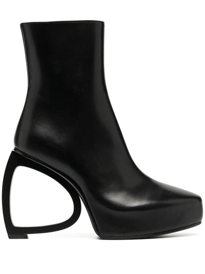 Shop Ann Demeulemeester Sculptural Heel Boots In Black