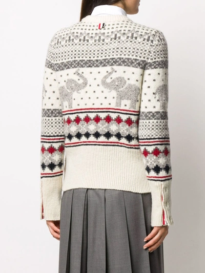 Shop Thom Browne Wool Sweater In White