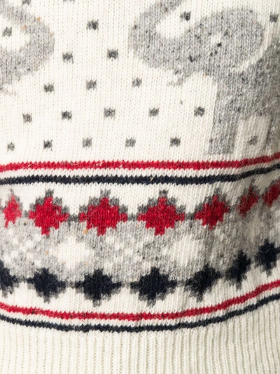 Shop Thom Browne Wool Sweater In White