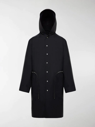 Shop Moncler Bell Sleeve Trench Coat In Black