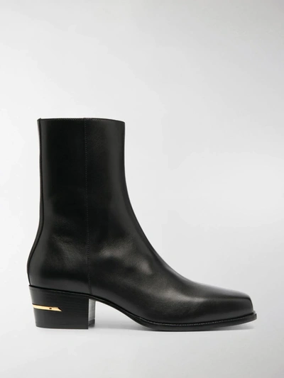 Shop Amiri Square-toe Leather Boots In Black