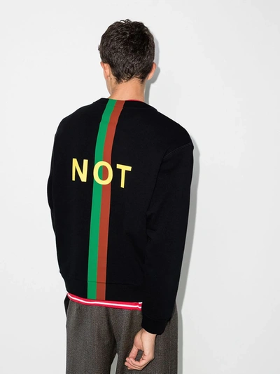 Shop Gucci Sweatshirt Mit "fake/not"-print In Schwarz