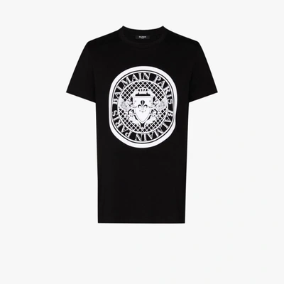 Shop Balmain Coin Logo Cotton T-shirt - Men's - Cotton In Black