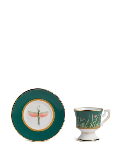 Shop La Doublej Espresso Cup-and-saucer Porcelain Set In White