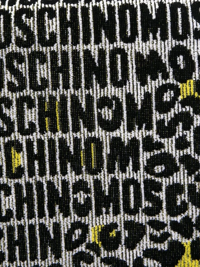 Shop Moschino Logo Jacquard Beach Towel In Black