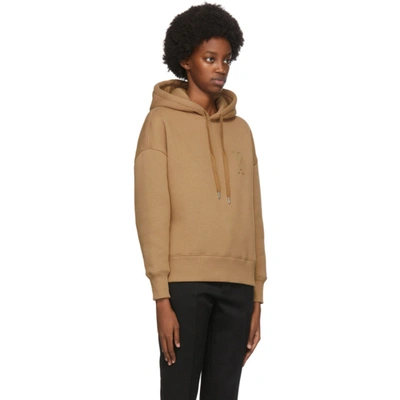 Shop Ami Alexandre Mattiussi Beige Fleece Ami De Coeur Hoodie In 250 Beige