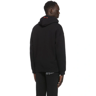 Shop Givenchy Black Logo Hoodie In 001-black