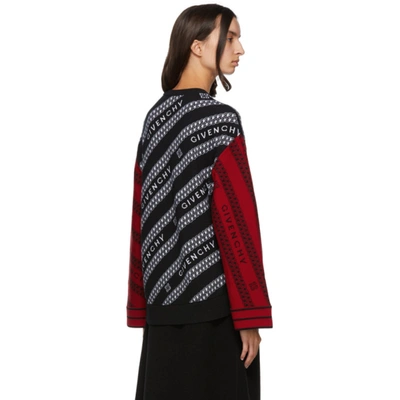 Shop Givenchy Black & Red Wool Chain Sweater In 199 White/r