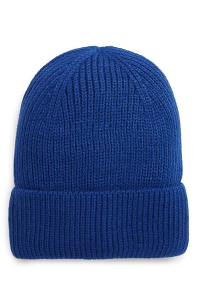 Shop Trouve Cuff Beanie In Blue Surf