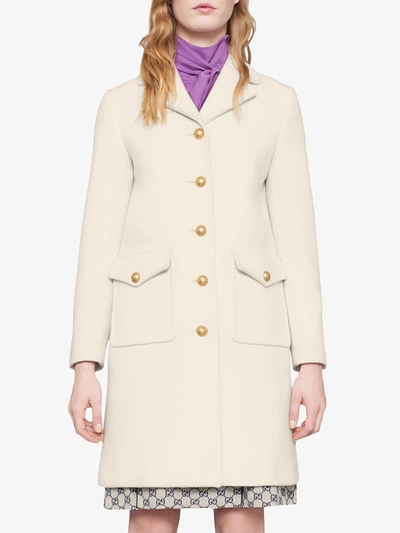 Shop Gucci Coats In Bianco