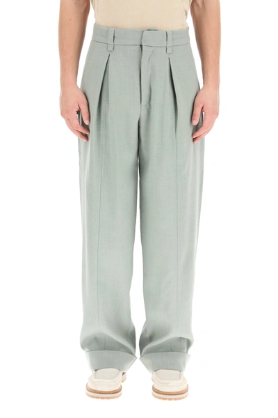 Shop Jacquemus Cavou Trousers In Light Green