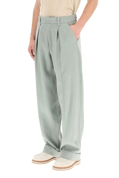 Shop Jacquemus Cavou Trousers In Light Green