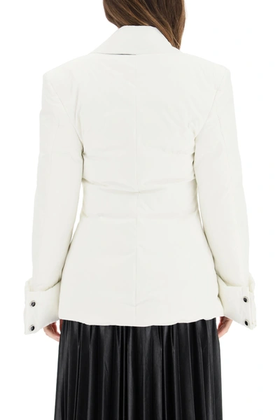 Shop Khrisjoy Waisted Down Jacket In Off White