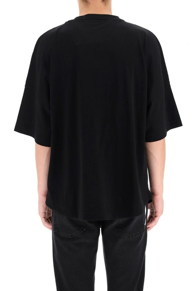 Shop Palm Angels Oversized T-shirt Desert Logo In Black White